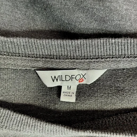 Wildfox Size M Easy Does It Sweatshirt Rainbow Grey Long Sleeve Comfort Women's - Picture 9 of 10
